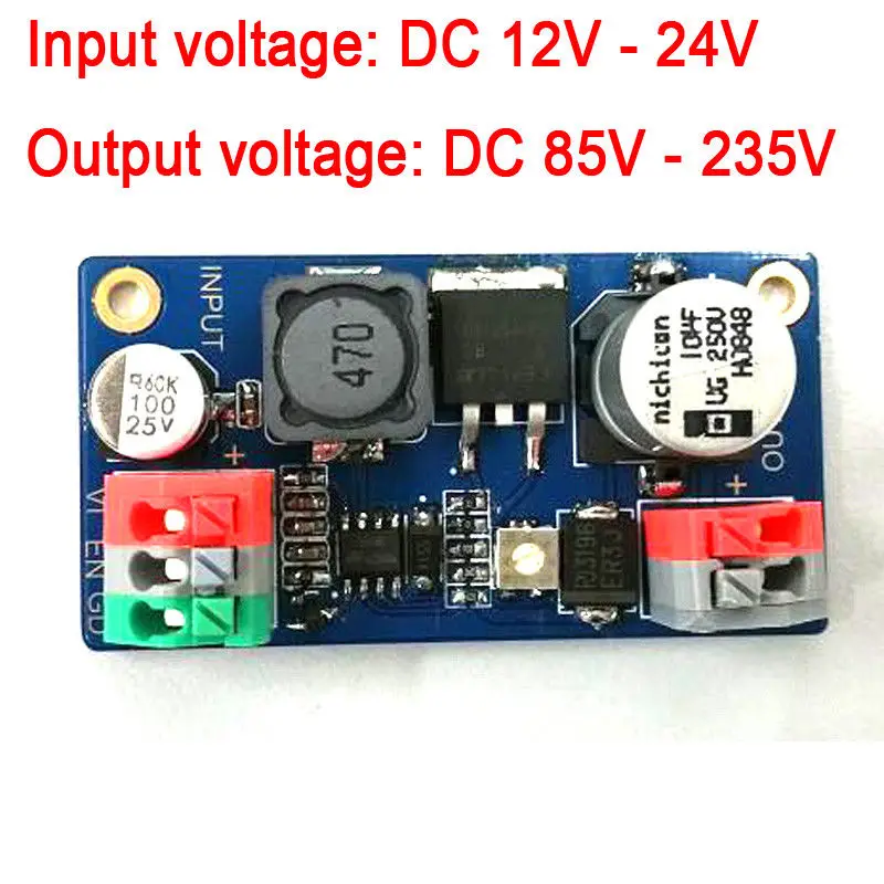 

DYKB DC 12V-24V to 170V 85-235V boost High Voltage NIXIE Magic Eye Tube Power Supply Module Glow clock IN12 IN14 IN6 QS30-1