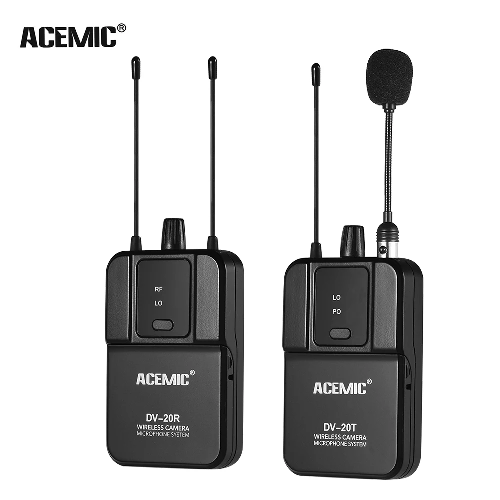 ACEMIC DV 20 UHF истинное Разнообразие беспроводной микрофон Lavalier с передатчиком и