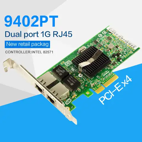 Двухпортовый адаптер FANMI 9402PT PCI-Express 10/100/1000 Мбит/с Gigabit Ethernet Card NIC EXPI9402PT контроллер: Intel 82571