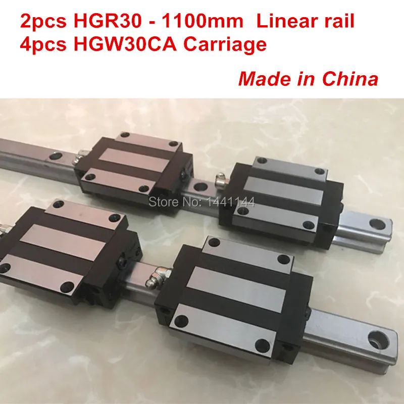 

HGR30 linear guide: 2pcs HGR30 - 1100mm + 4pcs HGW30CA linear block carriage CNC parts