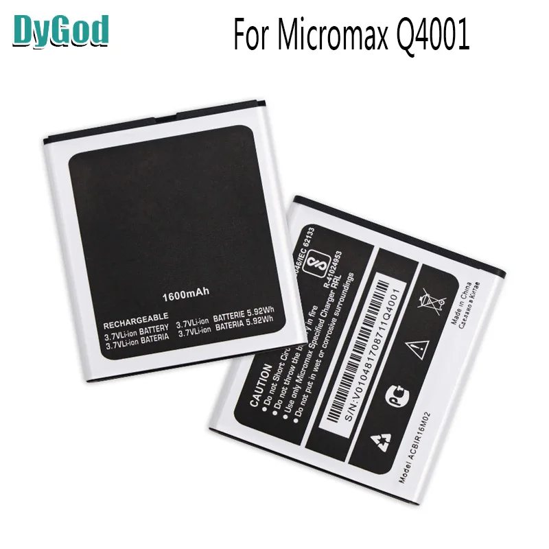 DyGod 1600mAh Для Micromax Q4001 Экстрим Замена батареи для Bateria сотового
