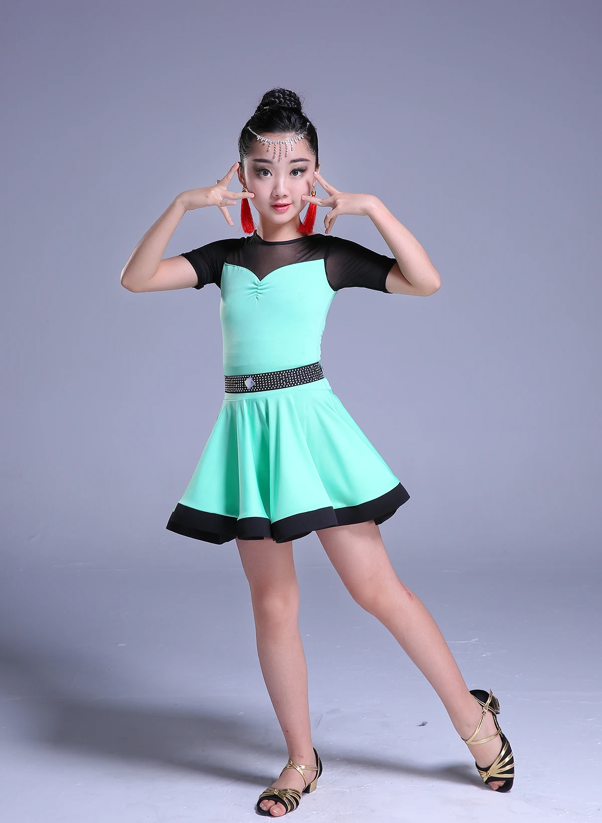 girls latin dance dress ballroom competition for child kids samba rumba salsa Cha dresses tango costumes practice dancing |