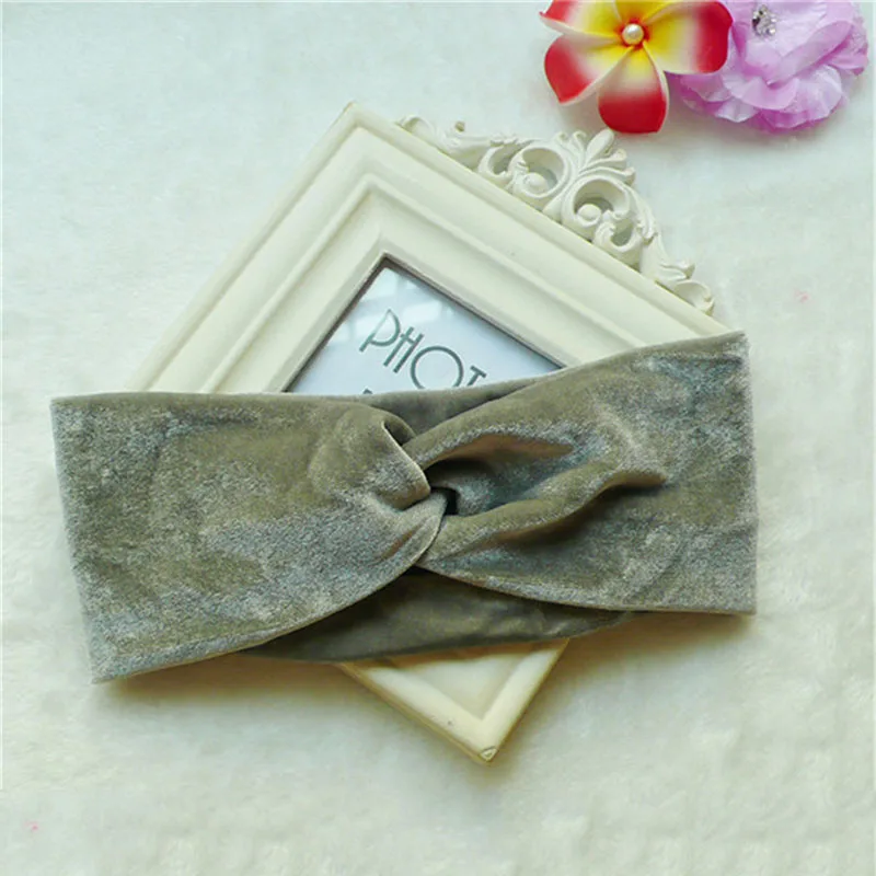 

Comfortable Elastic Cross Headband Solid Color 16 Colors 1PC Dot Velvet Twist Adjustable Soft Wide Hair Accessories