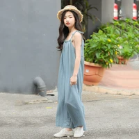 2021 summer girls sleevless jumpsuit rompers for 6 16 yrs teenage overalls pants baby girls back to school children clothing