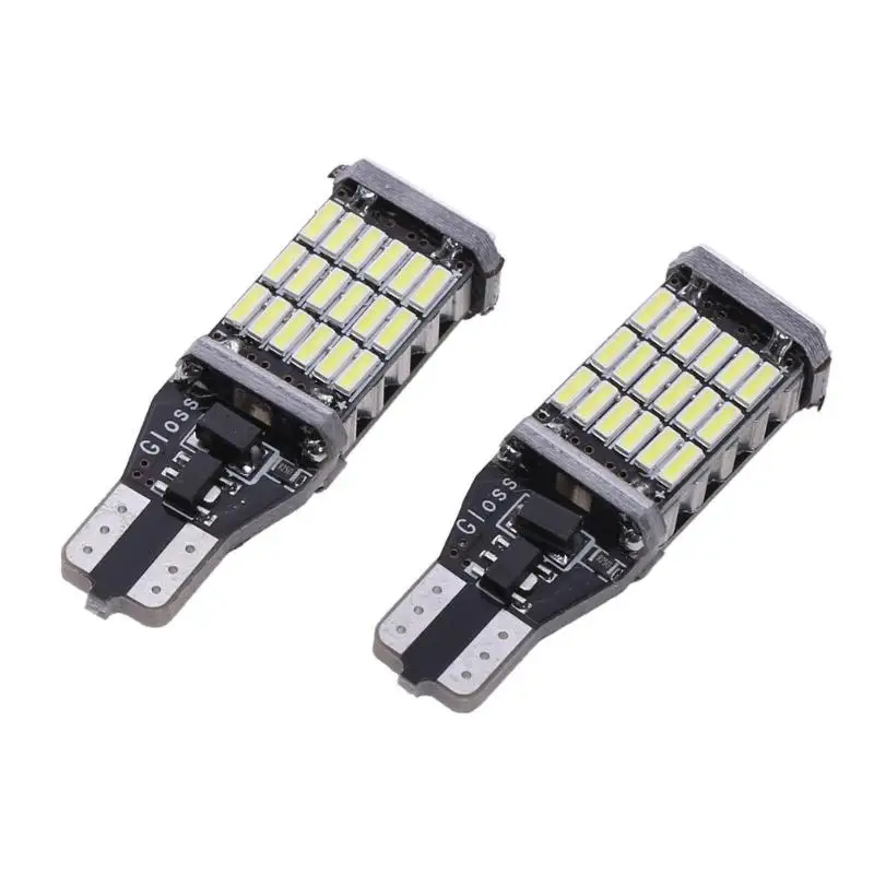 Светодиодный фонарь заднего хода T15 W16W 2 шт. 920 921 912 Canbus 4014 45SMD высокий светильник