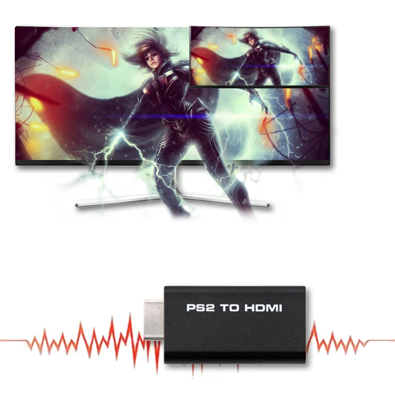 Адаптер преобразователь для аудио и видео HDV G300 PS2 в HDMI 480i/480p/576i с аудиовыходом 3 5