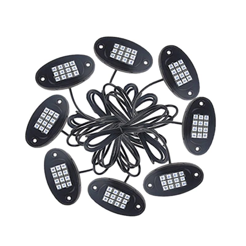 8 шт. Rgb Led Rock Light многоцветный неоновый светодиодный свет комплект с Bluetooth