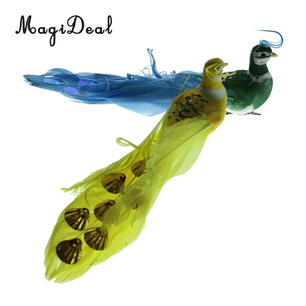 MagiDeal-фигурки искусственных птиц 2 шт./шт./компл. пернатая статуя модель домашнего