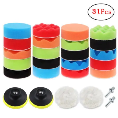 31 шт. губка полировка воском колодки комплект смесь Авто Автомобиль + дрель