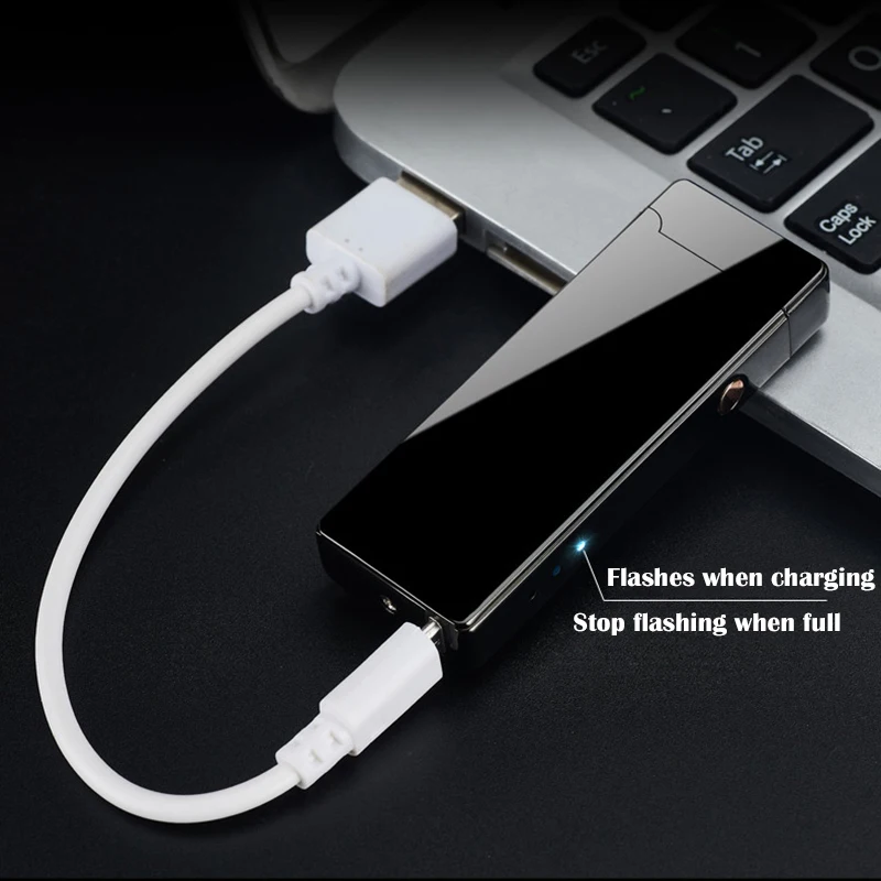 Перезаряжаемая зажигалка Usb двойная поперечная дуга электронная сигарета Зажигалка Ветрозащитная беспламенная электрическая плазменная зажигалка