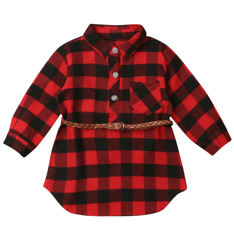 0-5T Christmas Toddler Newborn Kids Baby Girls Dress Red Plaid Cotton Princess Party Long Sleeve Clothes Girl Autumn | Детская одежда и