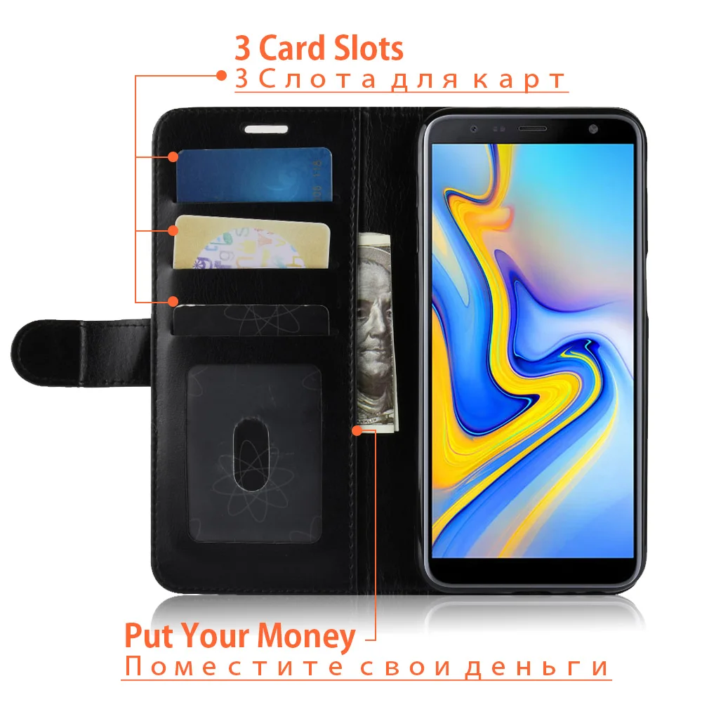 Кожаный чехол бумажник JONSNOW для Samsung A7 2018 A6 A8 Plus J2 J4 J6 + J8 J3 J5 J7 2017 Роскошный из