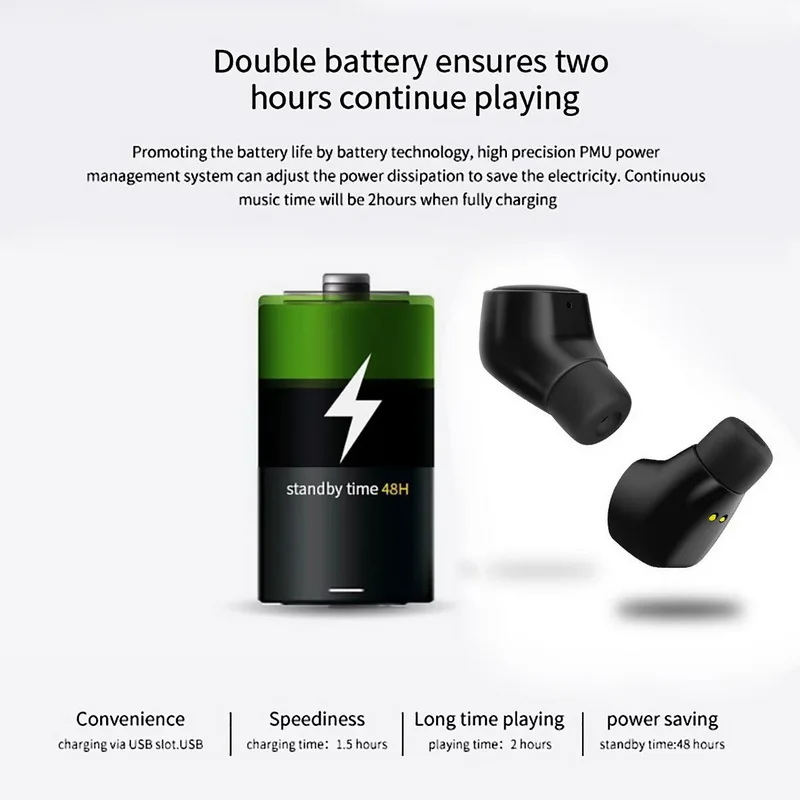 Tws V5.0 Bluetooth Earphone Stereo Wireless Earphones Headset In-ear Earbuds With Microphone Hands-free Calling For Xiaomi Phone |