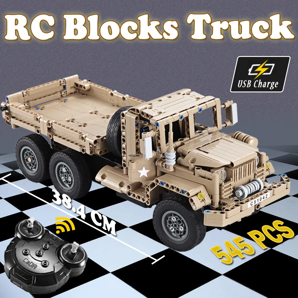 Строительные блоки RC автомобиль 4wd 4x4 военный грузовик модель diy Набор армейские