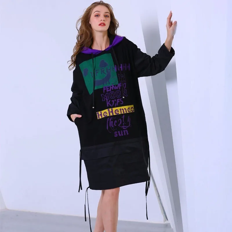 Max LuLu/2019 весеннее японское дамское уличная одежда с капюшоном женское лоскутное