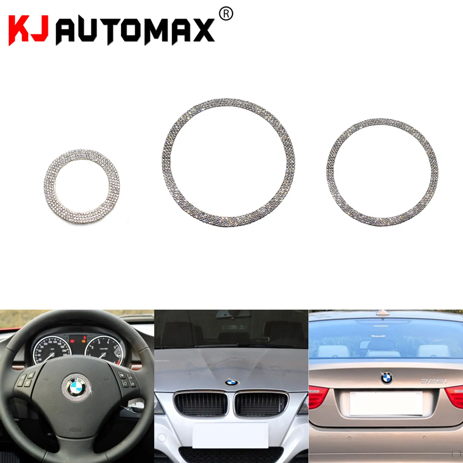 

KJAUTOMAX для BMW 2011-2018 Алмазная эмблема кольцо наклейка один комплект