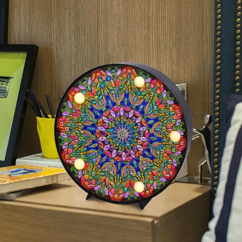 DIY LED Алмазная картина полная специальная форма дрель Мандала вышивка свет