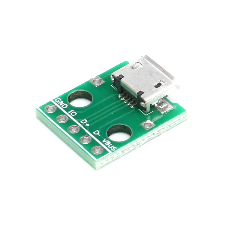 10PCS MICRO USB To DIP Adapter 5pin Female Connector B Type PCB Converter Breadboard Switch Board SMT Mother Seat - купить по