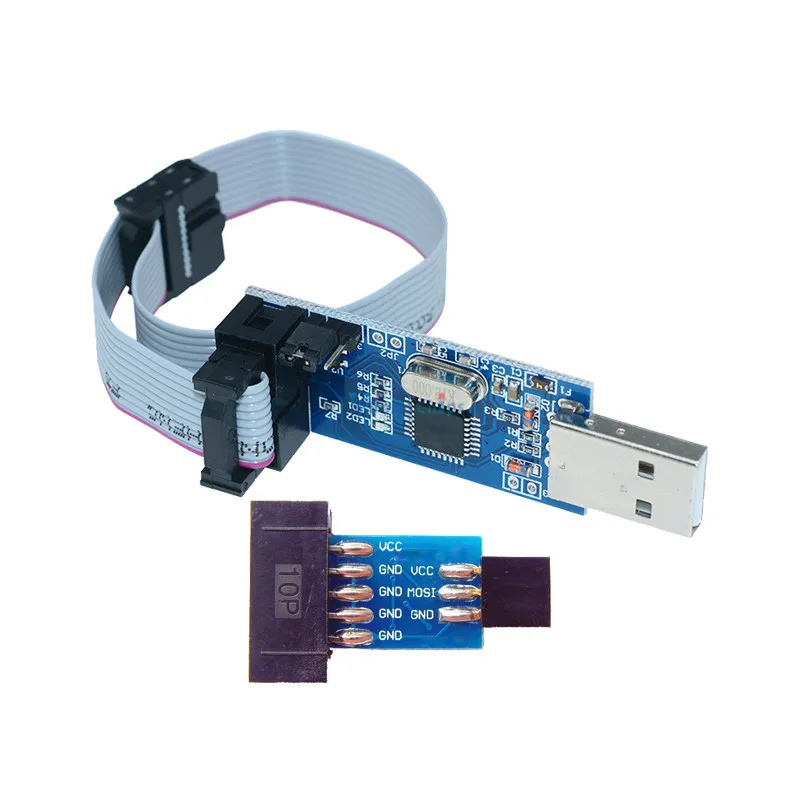 1 комплект 10Pin до 6 Pin адаптер доска + USBASP USBISP AVR программист USB ATMEGA8 ATMEGA128 ATtiny/CAN/PWM