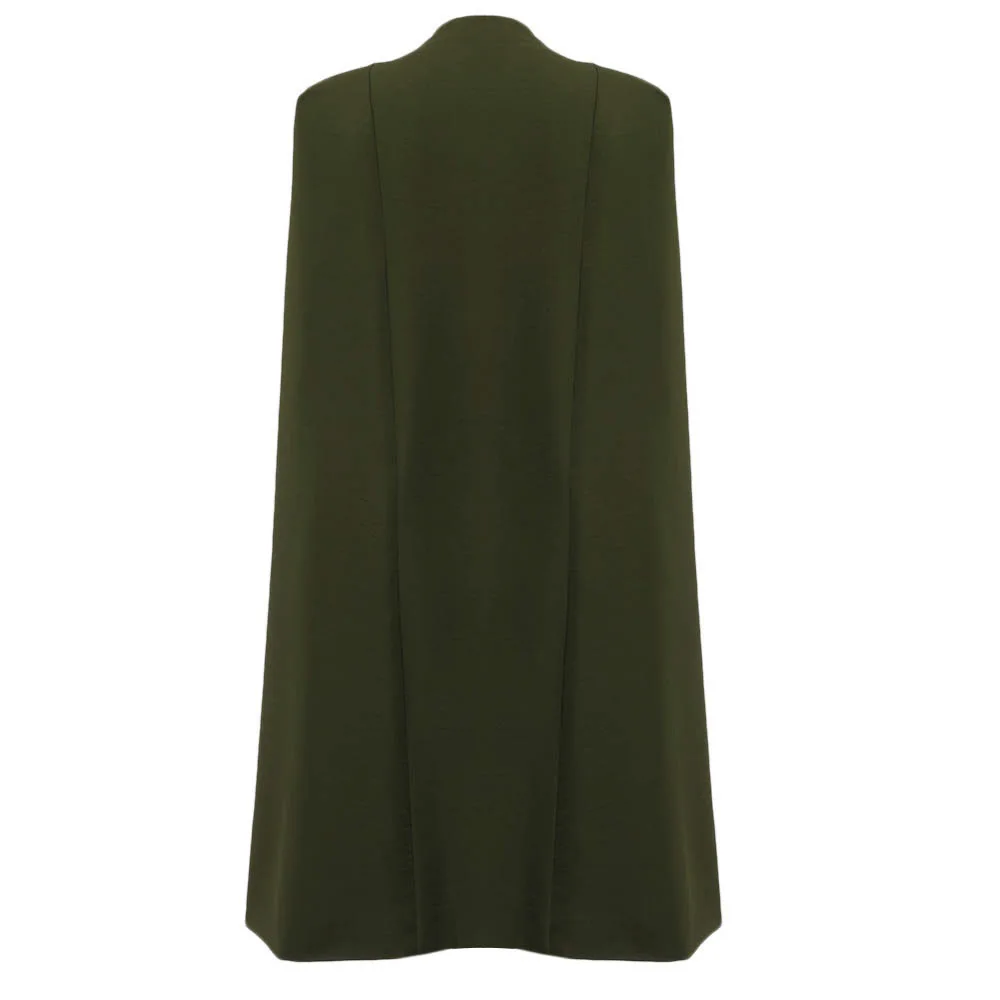 Модные накидки женский плащ без воротника Свободный Длинный Блейзер пальто