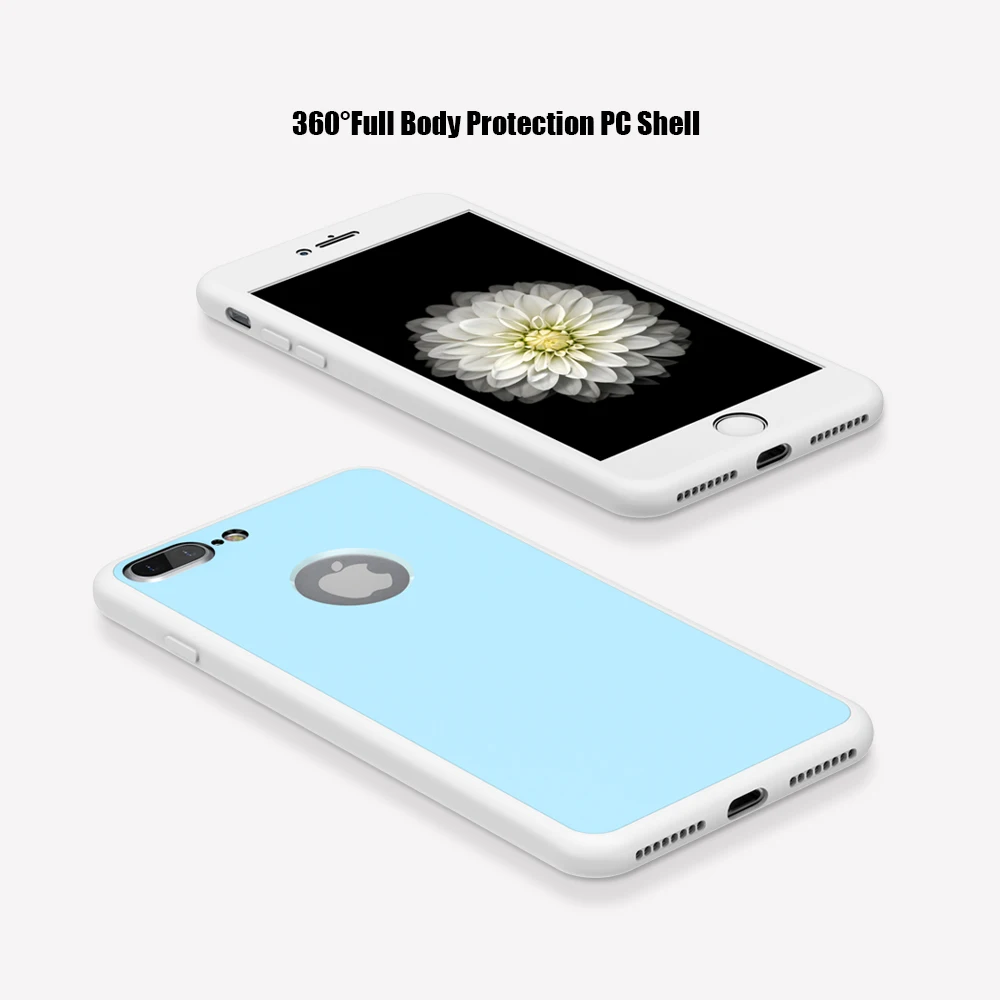 Мягкий силиконовый чехол KISSCASE 360 градусов для iPhone 6 6s 7 Plus однотонный защитный