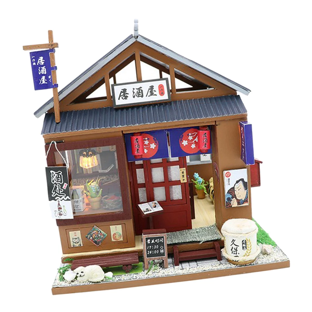 1:24 DIY миниатюрные куклы дом с мебельным набором японский стиль Izakaya детские