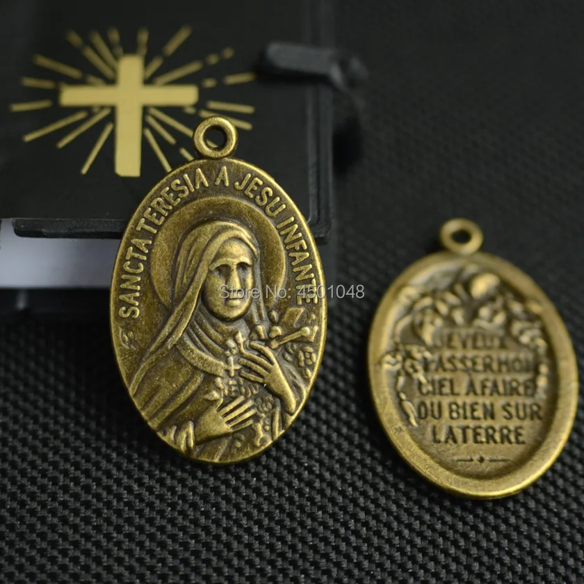 Католическая sancta teresia a jesu infante Металлическая Подвеска Античная бронза Святая