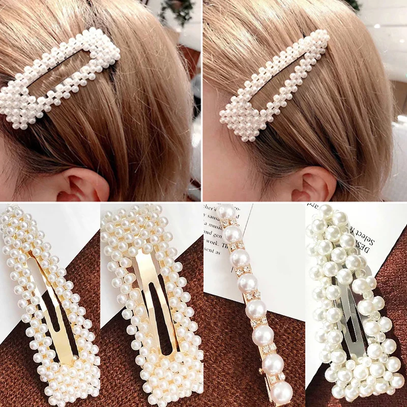 

Hair Pin Women Girls Fashion Pearl Headdress Hair Accessories Handcraft Exquisite ins Barrettes Elegant Hair Clip 1 PC New
