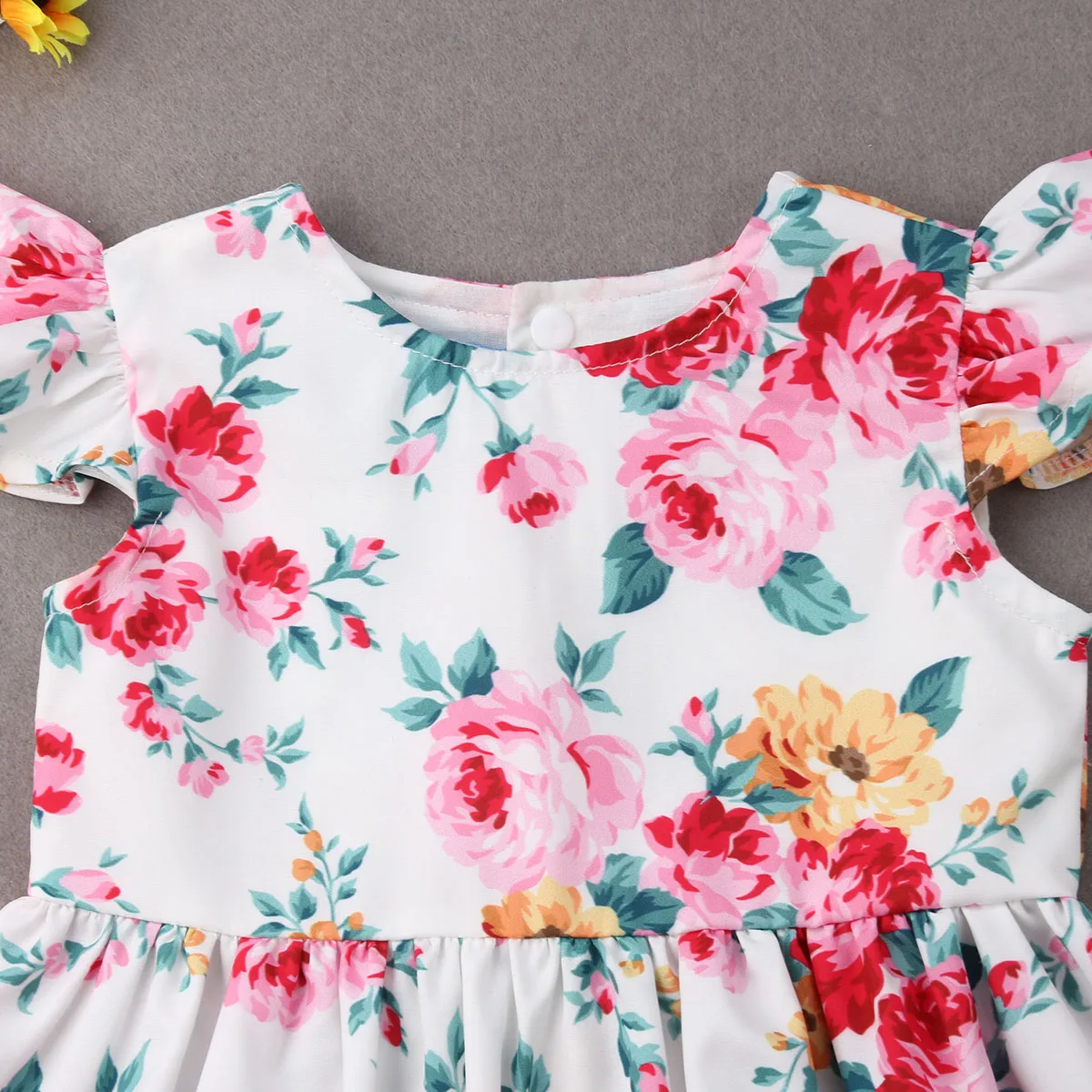 2019 Canis Summer Infant Baby Girl Kids Short Sleeve Casual Party Princess Outfit Clothes Floral Dresses | Детская одежда и обувь