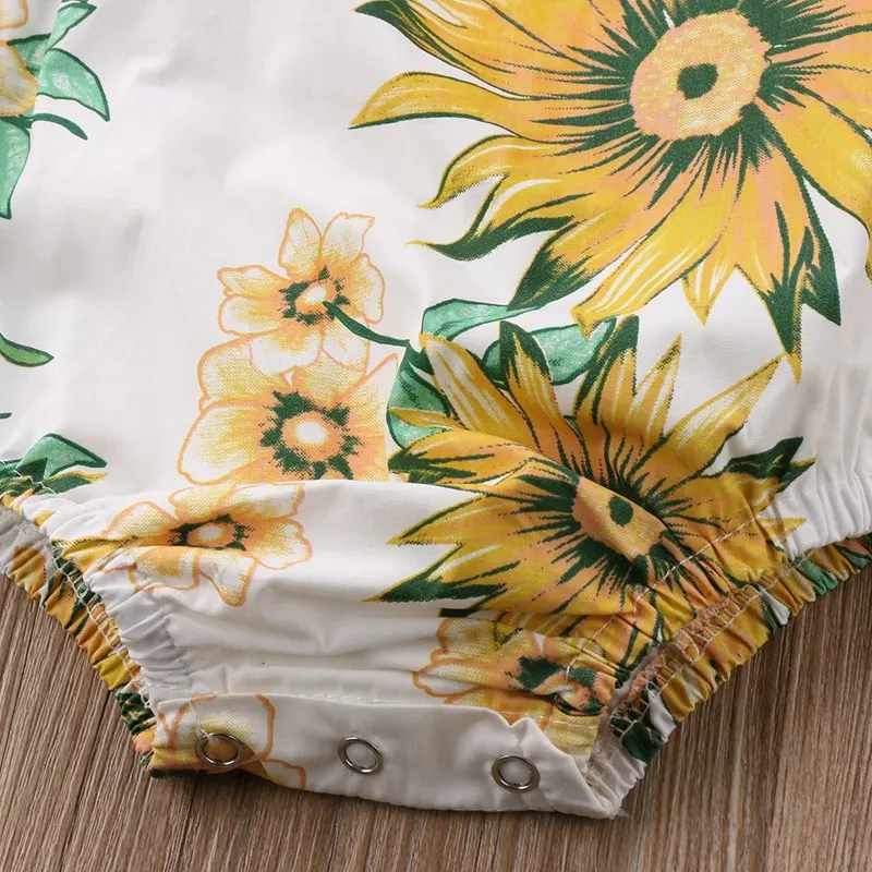 0-24M Sunflowers Toddler Baby Kids Girls Swimwear Infant Cotton Hater Summer One-Piece Suits 2018 | Спорт и развлечения