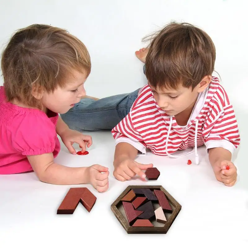 Геометрические формы Abnormity головоломки Дети деревянный номер Tangram доска игрушки
