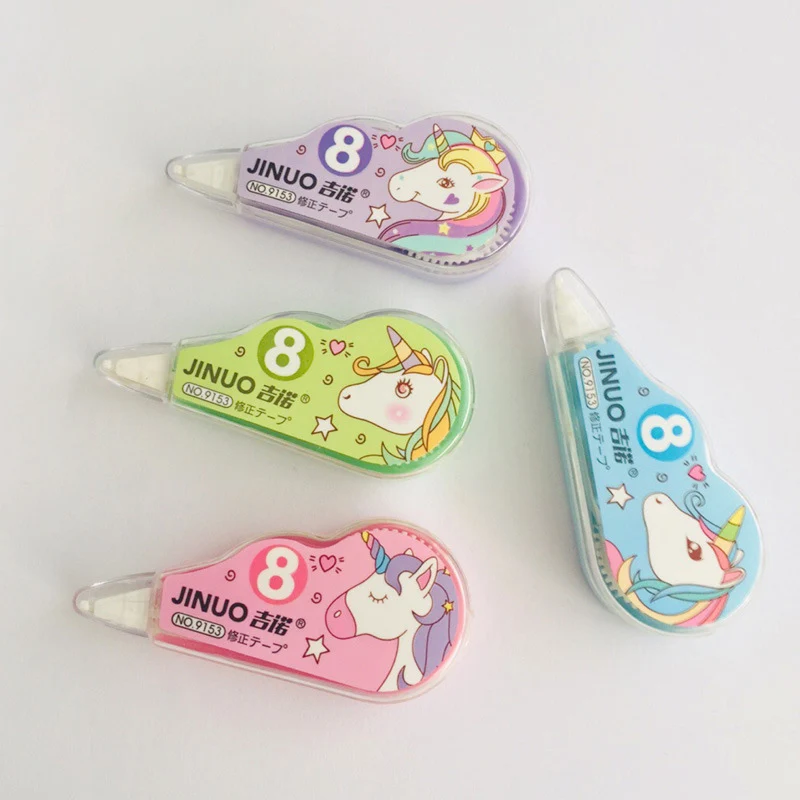4pcs/lot Cute Unicorn Correction Tape Cartoon Animal School Writing Corrector Tools For Office Kawaii Stationery Supplies | Канцтовары