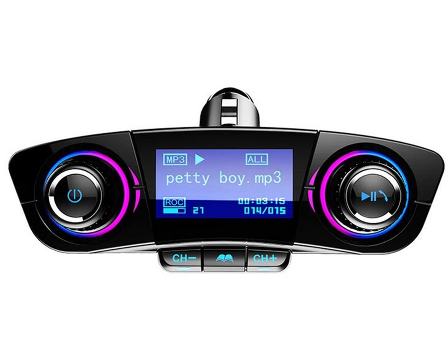 Новый fm передатчик Aux Bluetooth Handsfree автомобильный аудио MP3 зарядное устройство