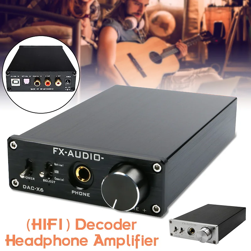 FX-аудио Профессиональный HiFi декодер звукового сигнала усилитель для наушников аудио усилитель оптический коаксиальный USB декодер DAC 12 V 1A X6 адаптер
