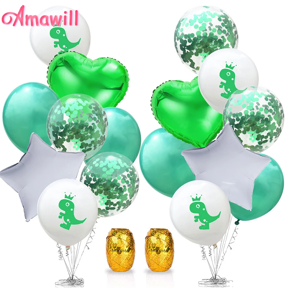 Amawill 15 шт. 12 дюймовый мультяшный динозавр Фотофон для свадьбы Детский праздник