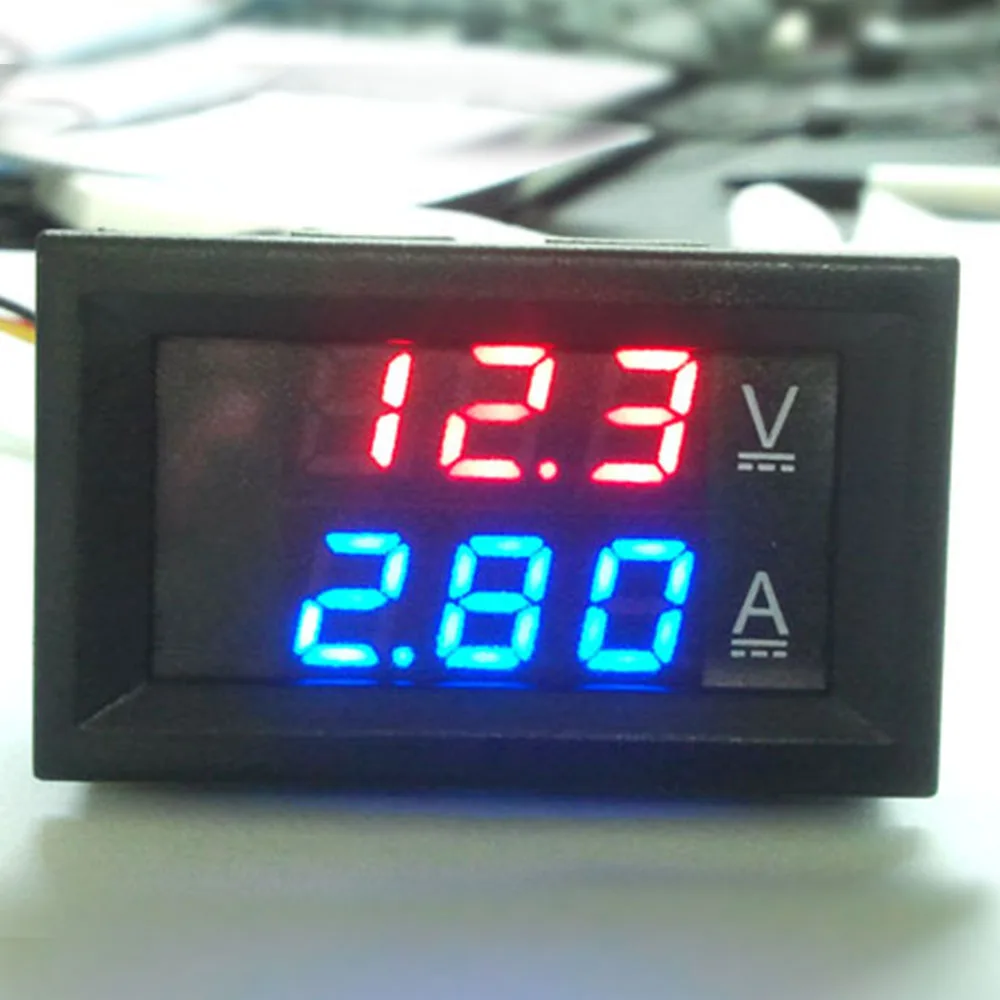

High Accuracy Mini Digital Voltmeter Ammeter DC 100V 10A Dual Display Voltage Current Indicator Monitor Detector Car Tester