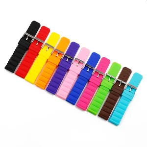 Ремешок силиконовый для мужских и женских часов, водонепроницаемый спортивный браслет с пряжкой с язычком, аксессуары для часов, 20 мм