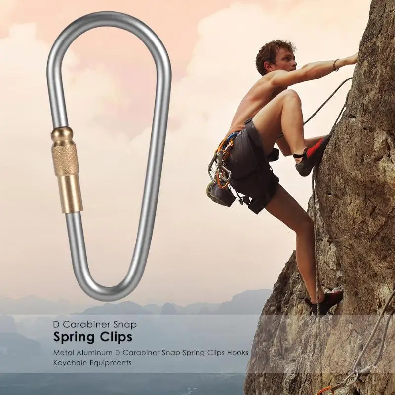 Металлический Алюминиевый D Карабин защелкивающийся пружинный зажим крючок