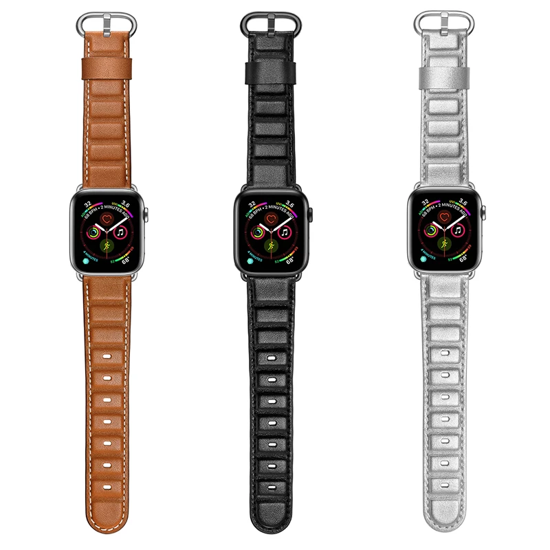 Ремешок из натуральной бамбуковой кожи для Apple Watch Series 4 3 2 1 iWatch 38 40 42 44 мм|Ремешки