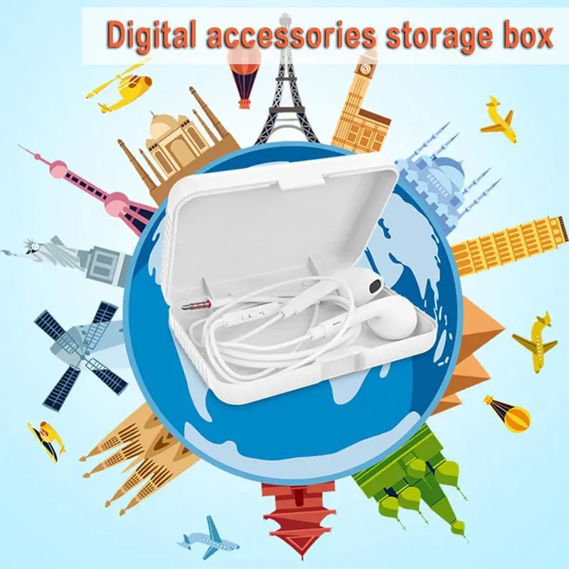 Q1 коробка для хранения наушников сумка USB кабель аудио линия менеджер