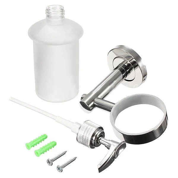

CNIM Hot Wall Mount Bathroom Frosted Glass Shampoo Liquid Soap Dispenser & Holder Chrome Wall Mount Soap Dispenser & Holder