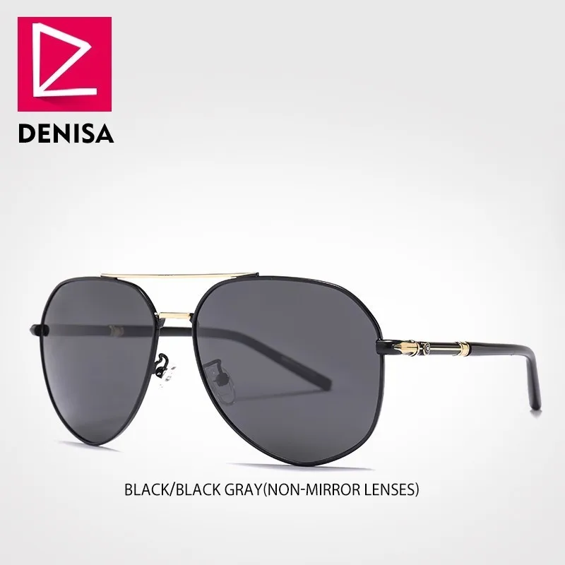 Солнцезащитные очки авиаторы DENISA G98163 мужские поляризационные зеркальные