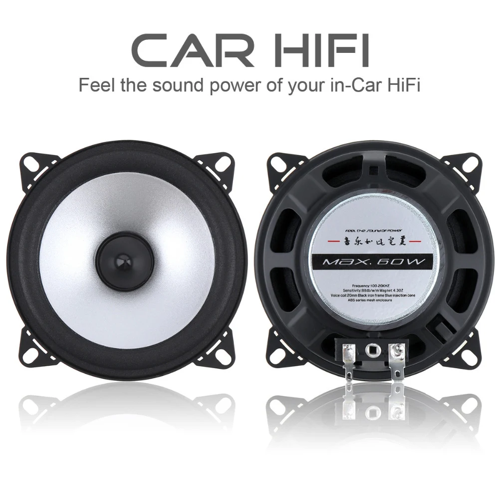 LEORY 2 шт./лот 4 дюйма 60 Вт 2-полосный автомобильный аудио Hifi динамик бас