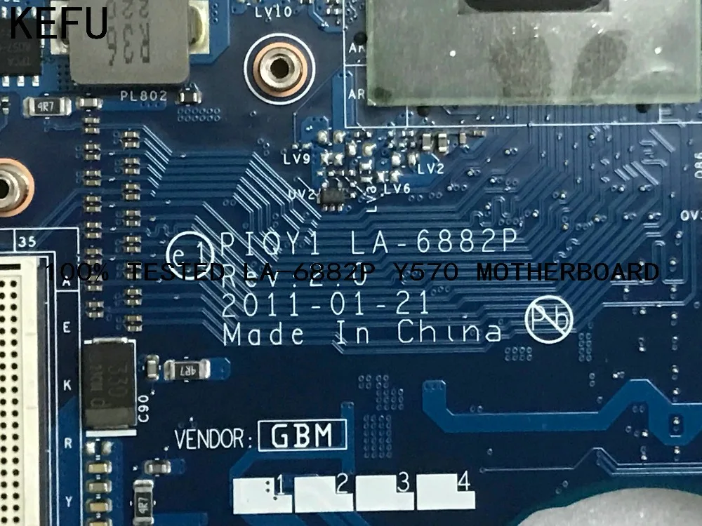 KEFU 100% высокое качество материнская плата PIQY1 LA 6882P REV: 2 0 для ноутбука Lenovo Ideapad Y570