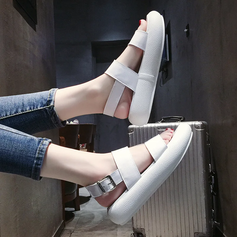 SWONCO/Летняя женская обувь белый/розовый цвет на толстой подошве для пляжного