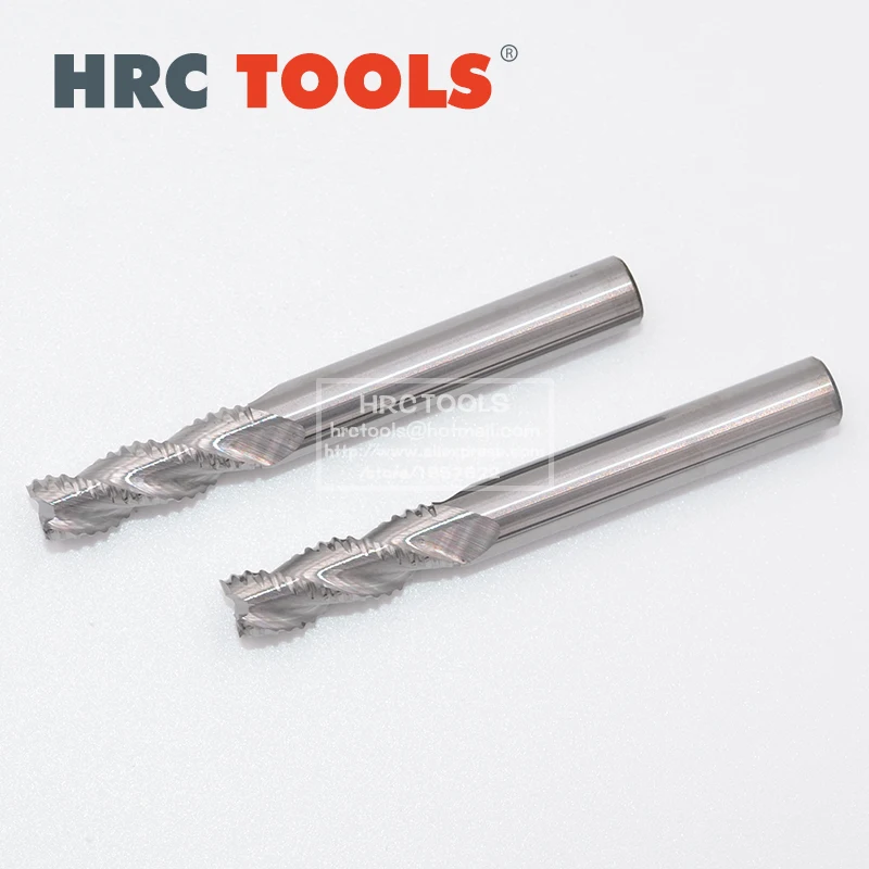 

2pcs HRC55 Soild Carbide Roughing Endmill Spiral Cutting Tools 3 Flutes CNC Router Bits Wave Edge for Aluminum