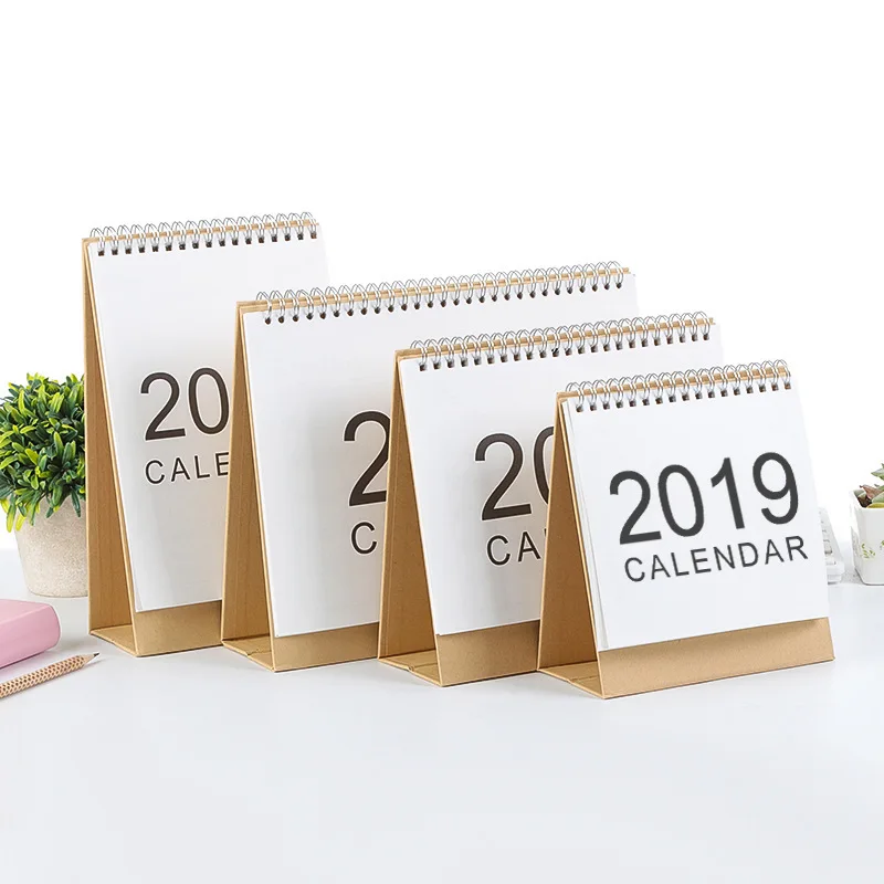 Календарь 2019 милый мультфильм настольная бумага двойной ежедневный планировщик