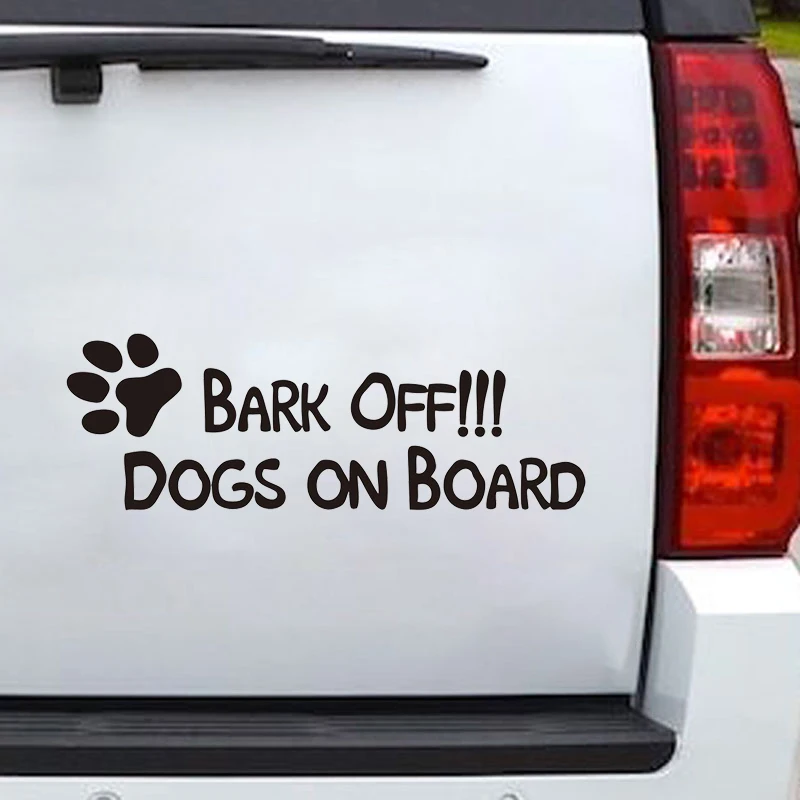 

22*7.5cm Bark Off Dogs on Board Funny Dog Sticker Vinyl Graphic Wall Decal Car Accessories Car Sticker
