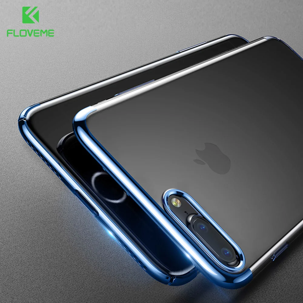 FLOVEME Transparent Case For iPhone 8 7 6 6S Original Cases Soft Frame Cover 10 X Plus Capinhas Accessories |