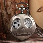 Карманные часы с полым дисплеем, Кварцевые Ретро-часы с серымбронзовым кулоном, ожерелье, часы, подарки для детей